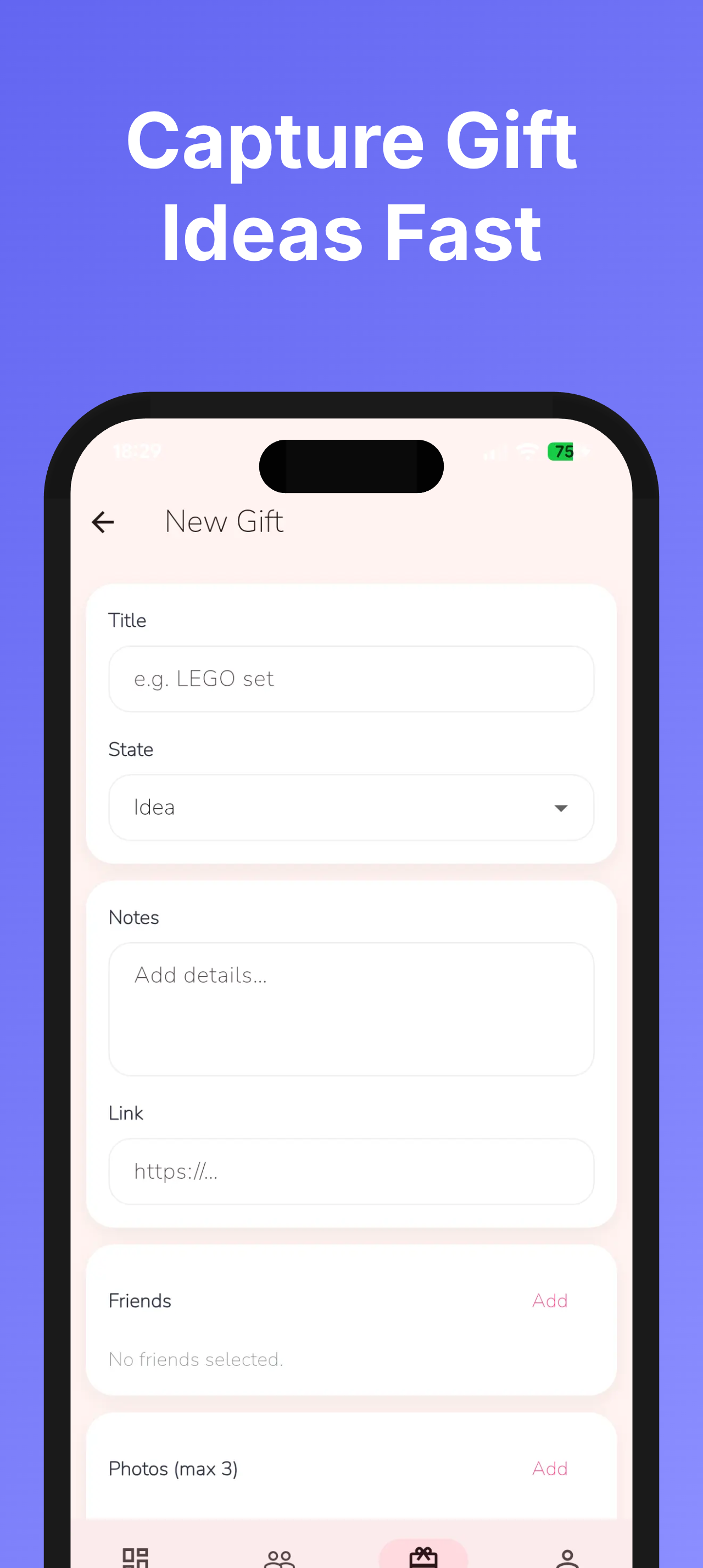 Gift It app screenshots