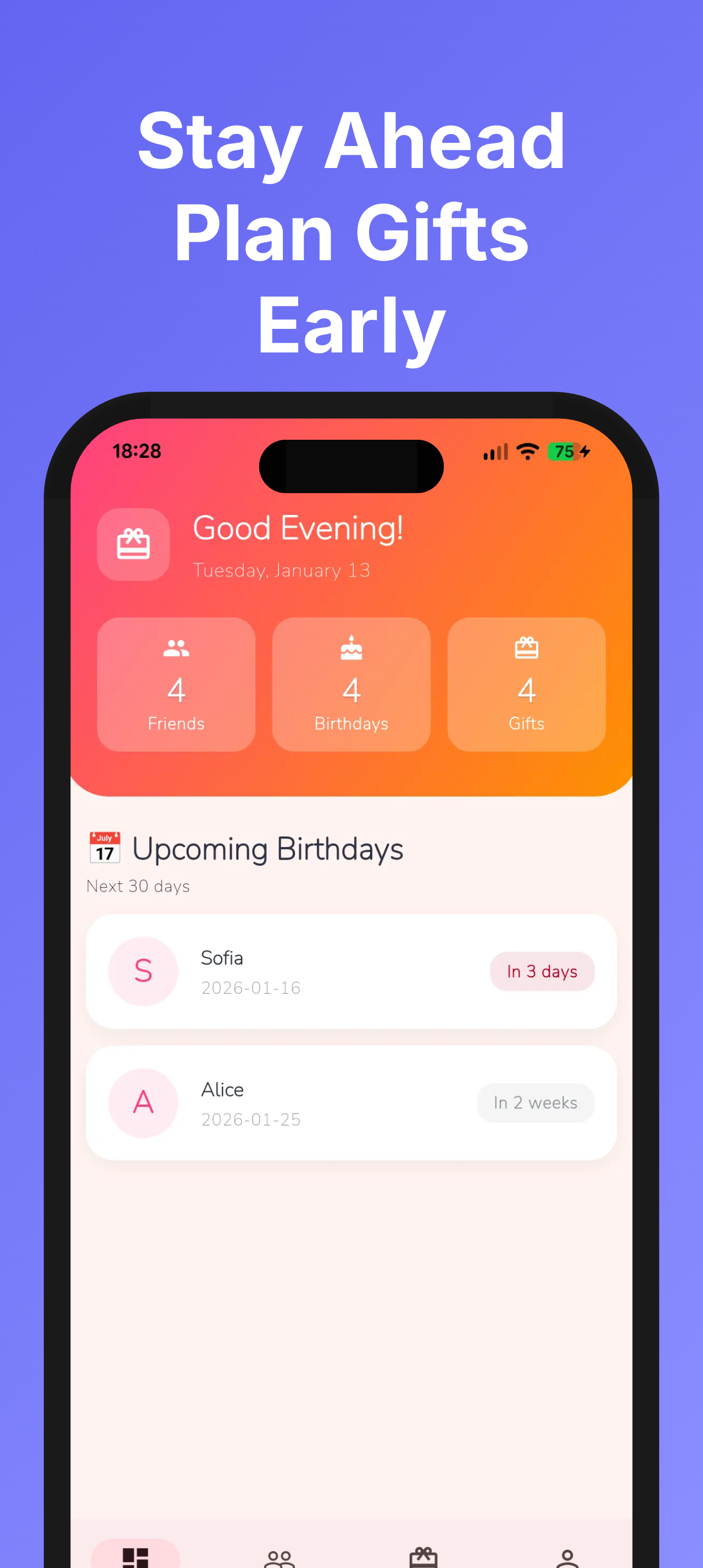 Gift It app screenshots